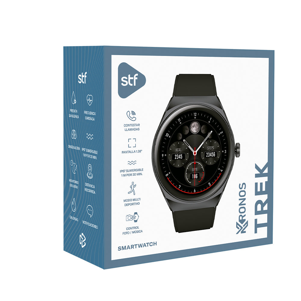 STF ST-W78527 reloj inteligente y deportivo 3.51 cm (1.38") IPS Digital 240 x 240 Pixeles Pantalla táctil Negro