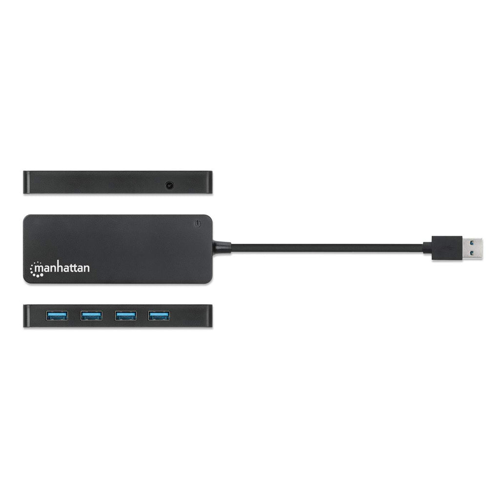 Manhattan Hub USB-A de 4 puertos, 4x USB-A, 5 Gbps (USB 3.0), Alimentado por USB (no requiere alimentación externa), equivalente a ST4300PBU3 y ST4300MINU3B hubs de interfaz USB 3.2 Gen 1 (3.1 Gen 1) Type-A USB 3.2 Gen 1 (3.1 Gen 1) Type-A 4 4
