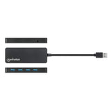 Manhattan Hub USB-A de 4 puertos, 4x USB-A, 5 Gbps (USB 3.0), Alimentado por USB (no requiere alimentación externa), equivalente a ST4300PBU3 y ST4300MINU3B hubs de interfaz USB 3.2 Gen 1 (3.1 Gen 1) Type-A USB 3.2 Gen 1 (3.1 Gen 1) Type-A 4 4
