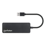 Manhattan Hub USB-A de 4 puertos, 4x USB-A, 5 Gbps (USB 3.0), Alimentado por USB (no requiere alimentación externa), equivalente a ST4300PBU3 y ST4300MINU3B hubs de interfaz USB 3.2 Gen 1 (3.1 Gen 1) Type-A USB 3.2 Gen 1 (3.1 Gen 1) Type-A 4 4