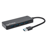 Manhattan Hub USB-A de 4 puertos, 4x USB-A, 5 Gbps (USB 3.0), Alimentado por USB (no requiere alimentación externa), equivalente a ST4300PBU3 y ST4300MINU3B hubs de interfaz USB 3.2 Gen 1 (3.1 Gen 1) Type-A USB 3.2 Gen 1 (3.1 Gen 1) Type-A 4 4