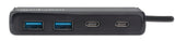 Manhattan 164887 hubs de interfaz USB 3.2 Gen 1 (3.1 Gen 1) Type-A 2 2 4