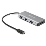 StarTech.com Hub Ladrón USB-C de 3 Puertos 10Gbps y Lector de Tarjetas de Memoria Flash SD - con 3 Puertos USB-A y 1 Ran