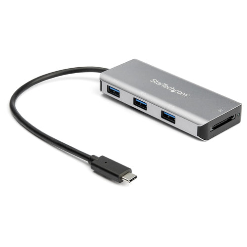 StarTech.com Hub Ladrón USB-C de 3 Puertos 10Gbps y Lector de Tarjetas de Memoria Flash SD - con 3 Puertos USB-A y 1 Ran