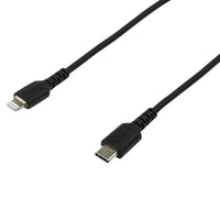 StarTech.com Cable Resistente USB-C a Lightning de 2 m Negro - Cable de Sincronización y Carga USB Tipo C a Lightning con Fibra de Aramida Resistente - Certificado MFi de Apple - para iPad/iPhone 12 Cable Negro 2 m USB A Lightning