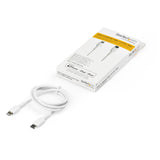 StarTech.com Cable Resistente USB-C a Lightning de 1 m Blanco - Cable de Sincronización y Carga USB Tipo C a Lightning con Fibra de Aramida Resistente - Certificado MFi de Apple - para iPad/iPhone 12 Cable Blanco 1 m USB C Lightning
