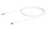 StarTech.com Cable Resistente USB-C a Lightning de 1 m Blanco - Cable de Sincronización y Carga USB Tipo C a Lightning con Fibra de Aramida Resistente - Certificado MFi de Apple - para iPad/iPhone 12 Cable Blanco 1 m USB C Lightning