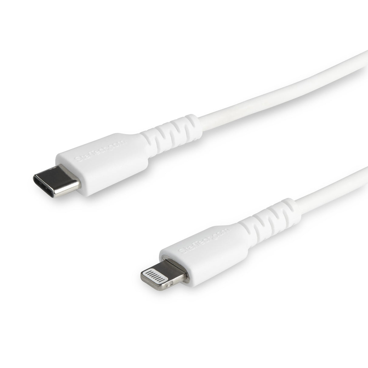 StarTech.com Cable Resistente USB-C a Lightning de 1 m Blanco - Cable de Sincronización y Carga USB Tipo C a Lightning con Fibra de Aramida Resistente - Certificado MFi de Apple - para iPad/iPhone 12 Cable Blanco 1 m USB C Lightning