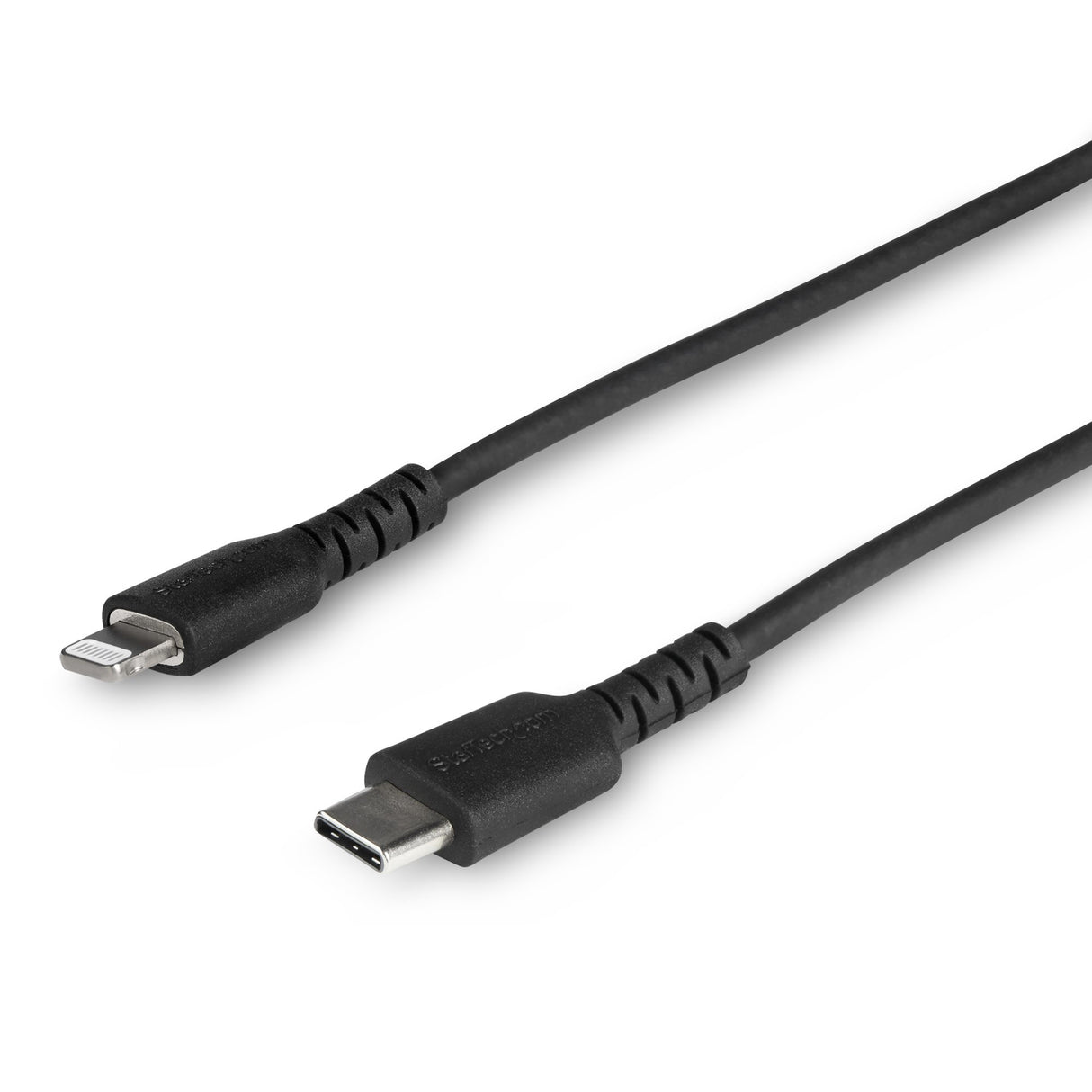 StarTech.com Cable Resistente USB-C a Lightning de 1 m Negro - Cable de Sincronización y Carga USB Tipo C a Lightning con Fibra de Aramida Resistente - Certificado MFi de Apple - para iPad/iPhone 12 Cable Negro 1 m USB C Lightning