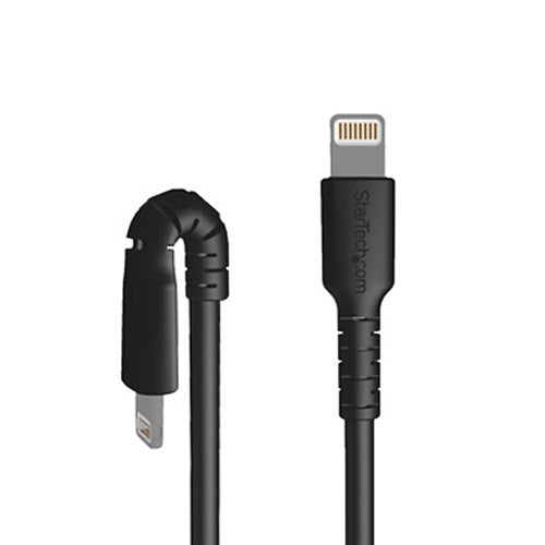 StarTech.com Cable Resistente USB-C a Lightning de 1 m Negro - Cable de Sincronización y Carga USB Tipo C a Lightning con Fibra de Aramida Resistente - Certificado MFi de Apple - para iPad/iPhone 12 Cable Negro 1 m USB C Lightning