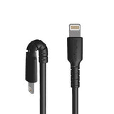 StarTech.com Cable Resistente USB-C a Lightning de 1 m Negro - Cable de Sincronización y Carga USB Tipo C a Lightning con Fibra de Aramida Resistente - Certificado MFi de Apple - para iPad/iPhone 12 Cable Negro 1 m USB C Lightning