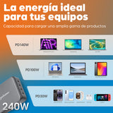 Manhattan Estación de carga GaN USB Power Delivery de 4 puertos, 240 W / PD 3.1, 4 puertos USB-C PD hasta 140 W por puer