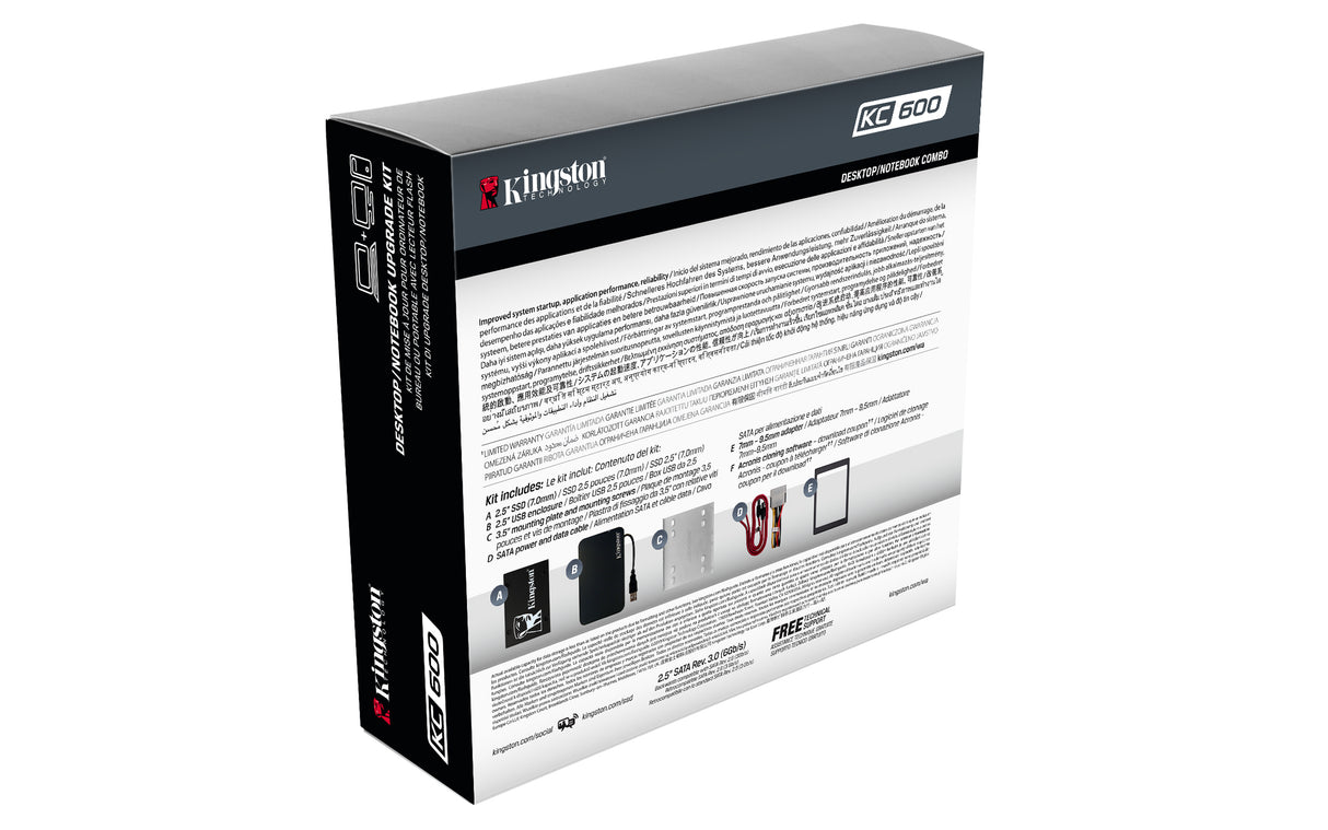Kingston Technology KC600 unidades internas de estado sólido 256-bit AES 512 GB 2.5" Serial ATA III