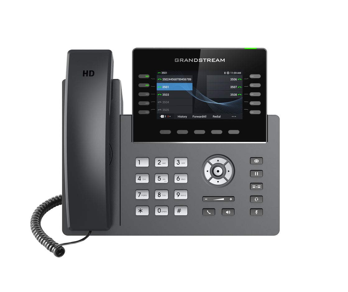 Grandstream Networks GRP2615 teléfono IP Negro, Gris 10 líneas TFT Wifi, Terminal con conexión por cable, Escritorio/par