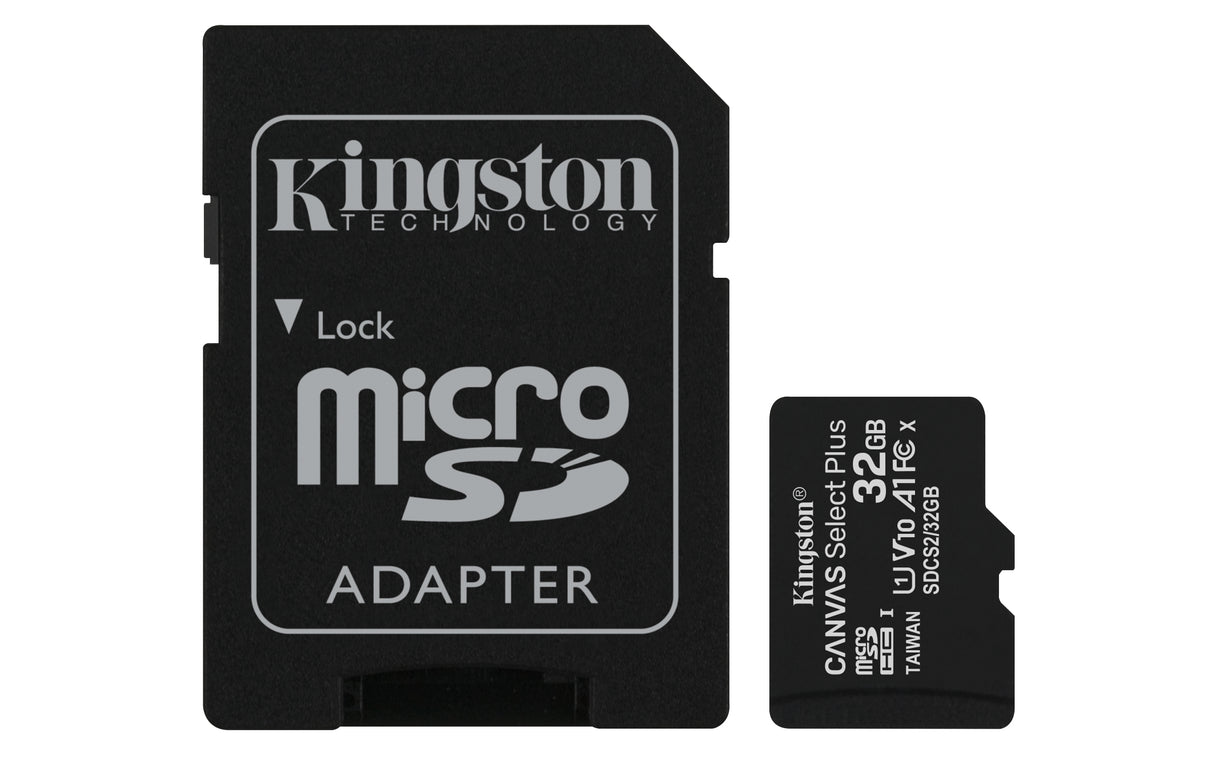 Kingston Technology Canvas Select Plus 32 GB MicroSDHC UHS-I Clase 10, 100 MB/s, Class 1 (U1)