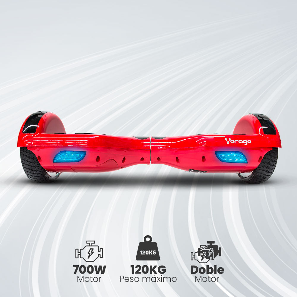 PATINETA ELÉCTRICA VORAGO HB-200 ROJA KIT KART 6.5" ANTIFUEGO