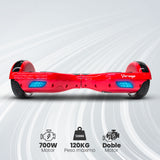 PATINETA ELÉCTRICA VORAGO HB-200 ROJA KIT KART 6.5" ANTIFUEGO