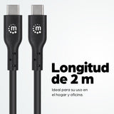 Manhattan Cable USB-C a USB-C, 2 m, macho a macho, 480 Mbps (USB 2.0), 5 A (carga súper rápida), negro, garantía de por vida, equivalente a USB2C5C2M Cable USB 2.0 USB C USB C Macho