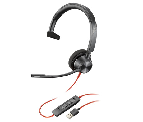 HP Poly Auriculares monoaurales USB-A Poly Blackwire 5210, Alámbrico, Llamadas/Música, Negro