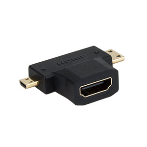 Xtech XTC-355 cambiadores de género de cables HDMI Type A (Standard) Mini-HDMI + Micro-HDMI Negro