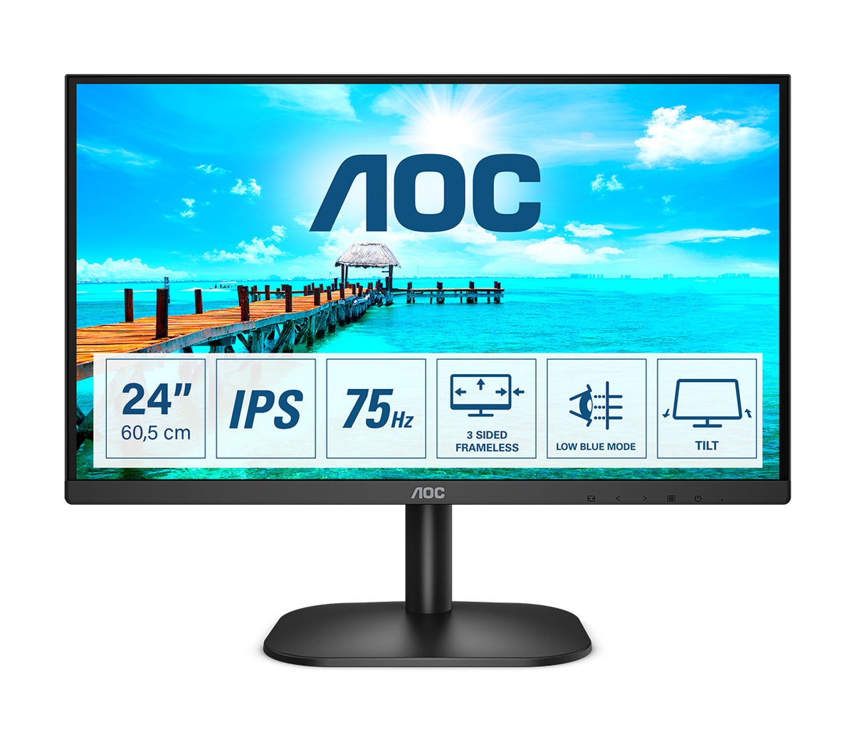 AOC B2 24B2XH pantalla para PC 60,5 cm (23.8") 1920 x 1080 Pixeles Full HD LED Negro