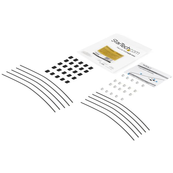 StarTech.com Cables de Seguridad de Doble Lazo - Paquete de 10 - de Acero - Ajustable Cable Piso Cable con piezas de sujeción Negro REACH, TAA