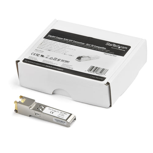 StarTech.com Módulo Transceptor SFP Compatible con Cisco GLC-TE - Cobre - 1000BASE-T - SFP a RJ45 Cat6 / Cat5e, 100m, Te