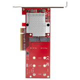 StarTech.com Tarjeta Adaptadora para 2 SSD M.2 PCIe SSD - Dos SSDs NVMe o AHCI M.2 SSD a x8/x16 PCI Express 3.0 - Compat