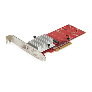 StarTech.com Tarjeta Adaptadora para 2 SSD M.2 PCIe SSD - Dos SSDs NVMe o AHCI M.2 SSD a x8/x16 PCI Express 3.0 - Compat