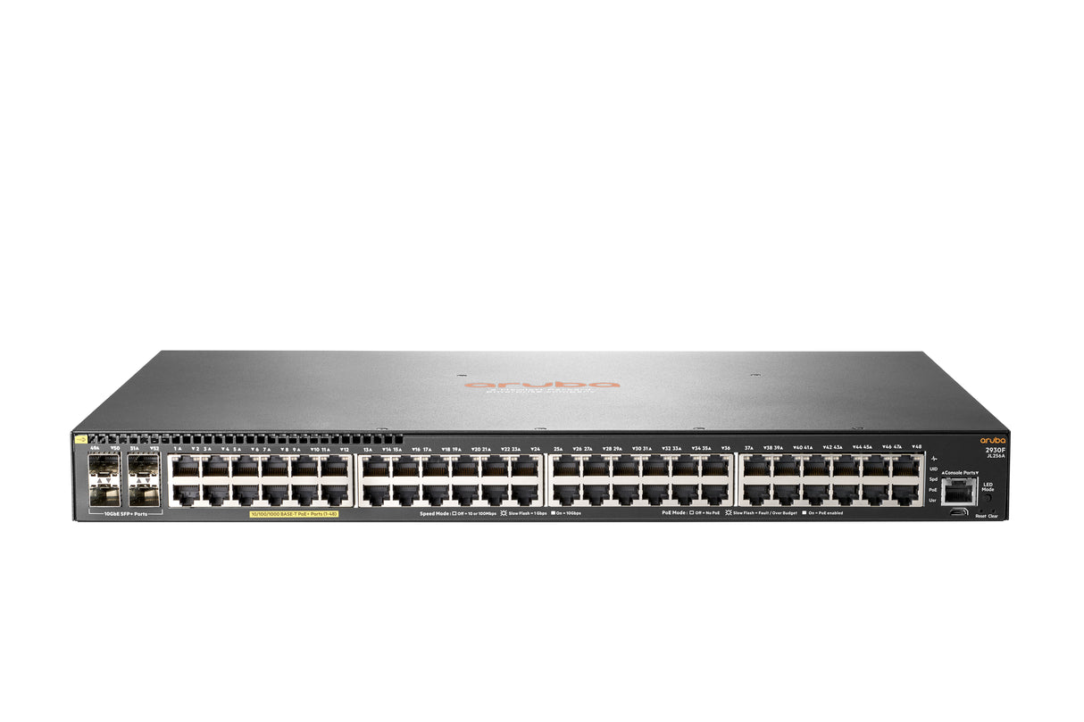 HPE Aruba Networking 2930F 48G PoE+ 4SFP+ Switch, Gestionado, Gigabit Ethernet (10/100/1000), Energía sobre Ethernet (Po