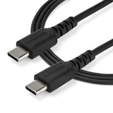 StarTech.com Cable de 2m de Carga USB C - de Carga Rápida y Sincronización USB 2.0 Tipo C a USB C para Portátiles - Revestimiento TPE de Fibra de Aramida M/M 60W Negro - iPad Pro Surface Cable USB 2.0 USB C USB C Macho
