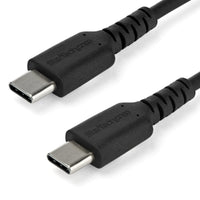 StarTech.com Cable de 2m de Carga USB C - de Carga Rápida y Sincronización USB 2.0 Tipo C a USB C para Portátiles - Revestimiento TPE de Fibra de Aramida M/M 60W Negro - iPad Pro Surface Cable USB 2.0 USB C USB C Macho