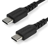 StarTech.com Cable de 2m de Carga USB C - de Carga Rápida y Sincronización USB 2.0 Tipo C a USB C para Portátiles - Revestimiento TPE de Fibra de Aramida M/M 60W Negro - iPad Pro Surface Cable USB 2.0 USB C USB C Macho