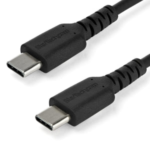 StarTech.com Cable de 2m de Carga USB C - de Carga Rápida y Sincronización USB 2.0 Tipo C a USB C para Portátiles - Revestimiento TPE de Fibra de Aramida M/M 60W Negro - iPad Pro Surface Cable USB 2.0 USB C USB C Macho