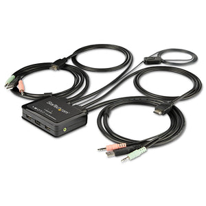 StarTech.com Switch Conmutador KVM de 2 Puertos HDMI - 4K de 60Hz - Switch Conmutador Selector KVM Compacto de Sobremesa