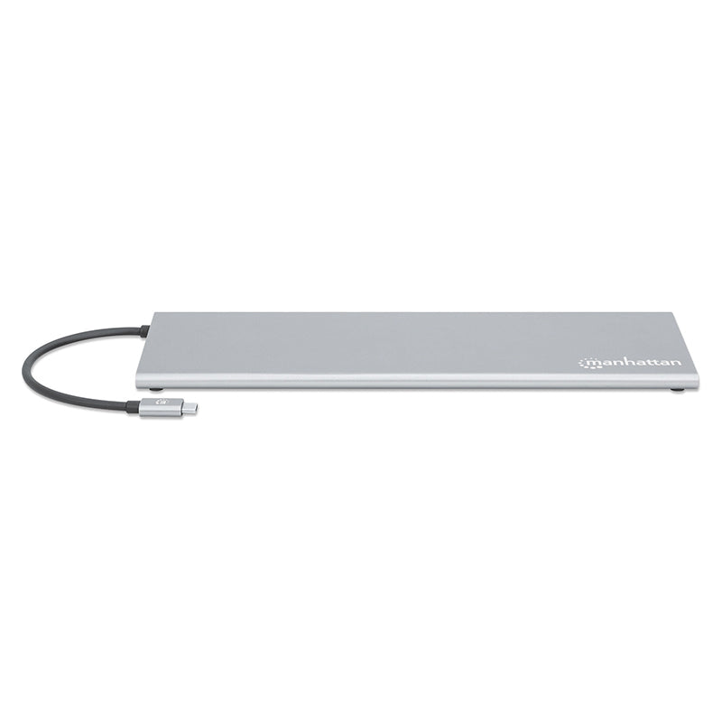Docking Station Manhattan USB-C 11 en 1 MST para 3 Monitores, 4K, Gigabit Ethernet, SD/TF