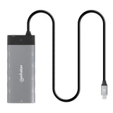 Docking Station Manhattan USB-C 10 Puertos, 2xHDMI, 5xUSB-A, 130W de Potencia