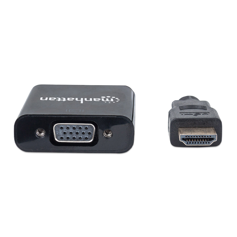 Convertidor Manhattan Video HDMI a SVGA, Negro - 1080p, 60Hz, 3 Puertos