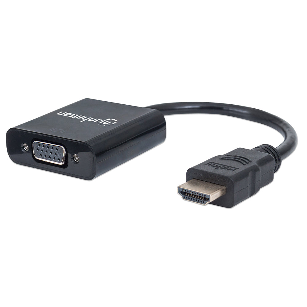 Convertidor Manhattan Video HDMI a SVGA, Negro - 1080p, 60Hz, 3 Puertos