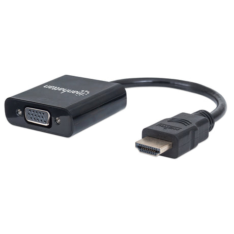 Convertidor Manhattan Video HDMI a SVGA, Negro - 1080p, 60Hz, 3 Puertos