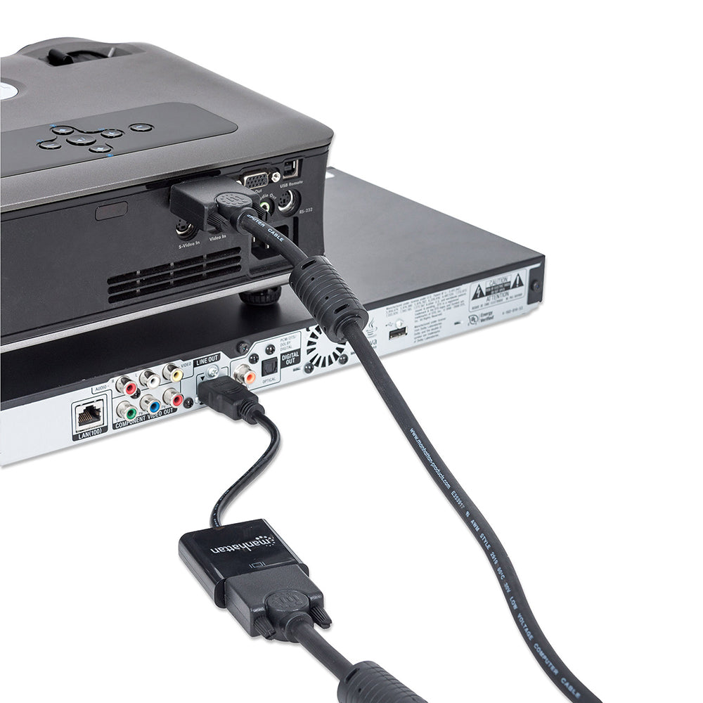 Convertidor Manhattan Video HDMI a SVGA, Negro - 1080p, 60Hz, 3 Puertos