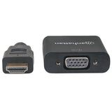 Convertidor Manhattan Video HDMI a SVGA, Negro, 1080p, 60Hz, 3 Puertos