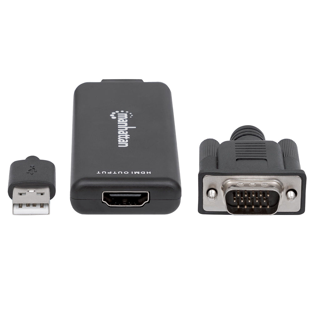 Convertidor Manhattan Video VGA a HDMI con Audio USB, Resolución 1080p, 152426