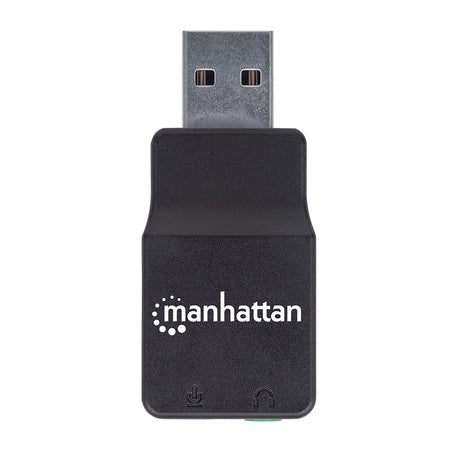 Convertidor Manhattan USB 2.0 a Tarjeta Sonido 2.1, Audio Estéreo 24-bit, Plug and Play