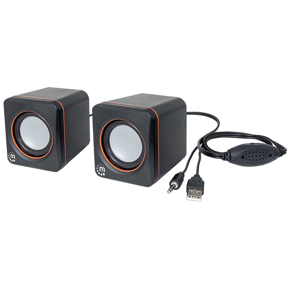 Bocinas Manhattan Serie 2600 USB 2.0 2 Altavoces Cubo Plug 3.5mm 161435