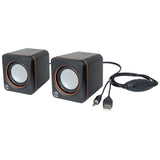 Bocinas Manhattan Serie 2600 USB 2.0 2 Altavoces Cubo Plug 3.5mm 161435