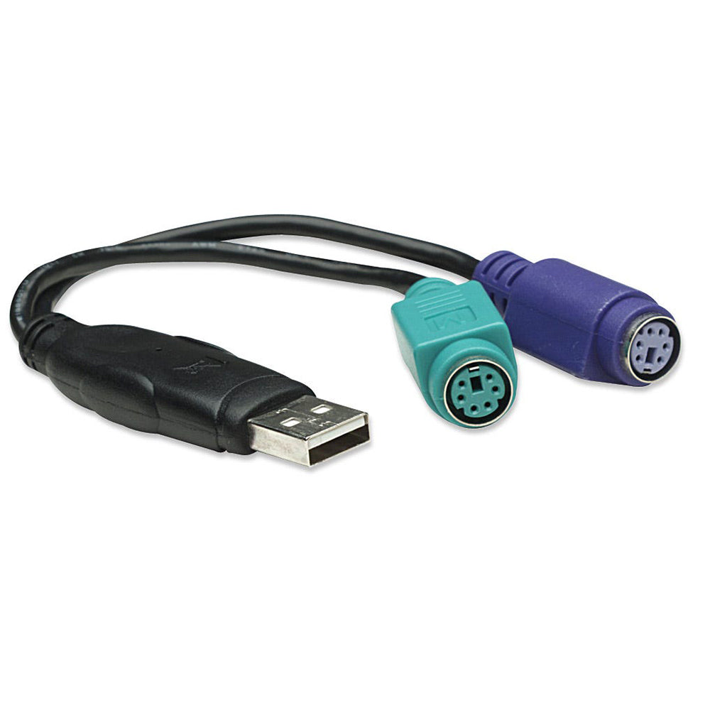 Convertidor Manhattan PS/2 a USB 1.1 para 2 Dispositivos, 19.5cm de Largo