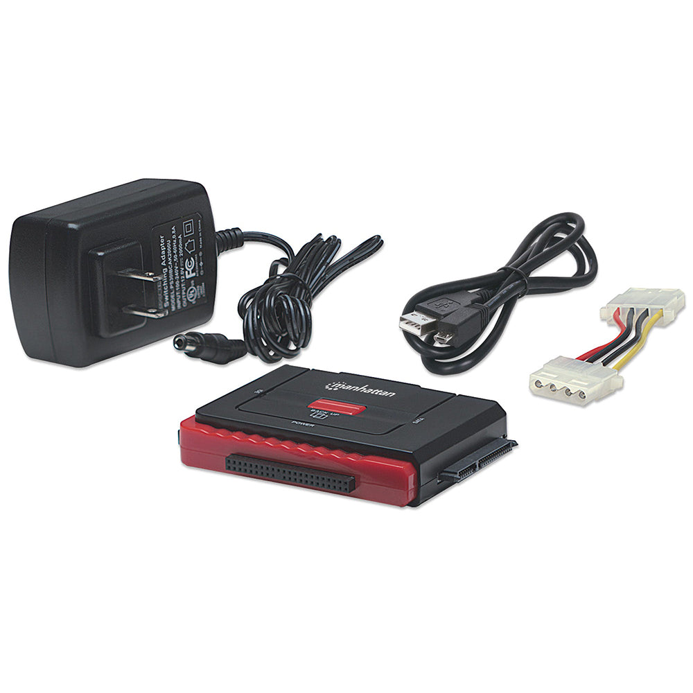 Convertidor Manhattan USB 2.0 a HDD IDE40/SATA OTB, 179195, Plug and Play