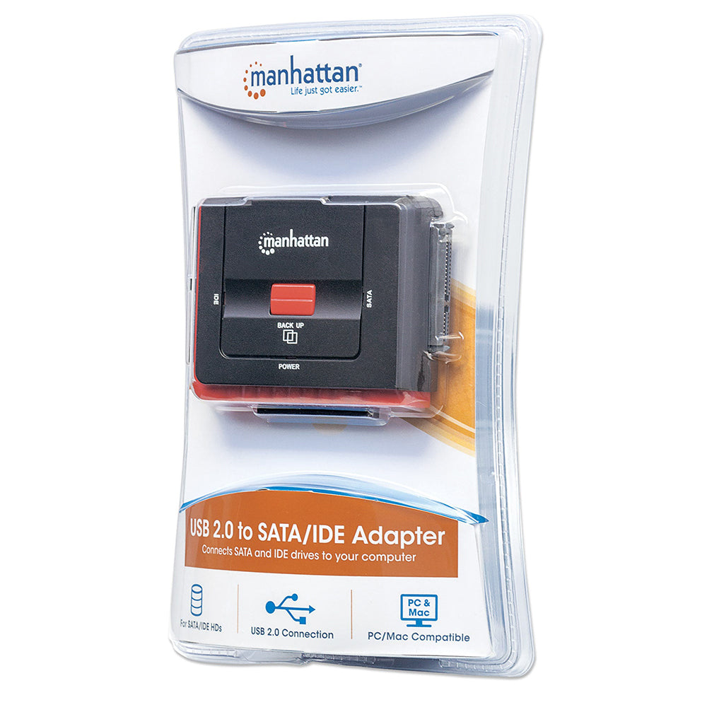 Convertidor Manhattan USB 2.0 a HDD IDE40/SATA OTB, 179195, Plug and Play
