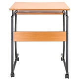 Escritorio Manhattan Compacto con Bandeja Deslizable para Teclado Café, 207812, 80x60cm, 2 Cajones